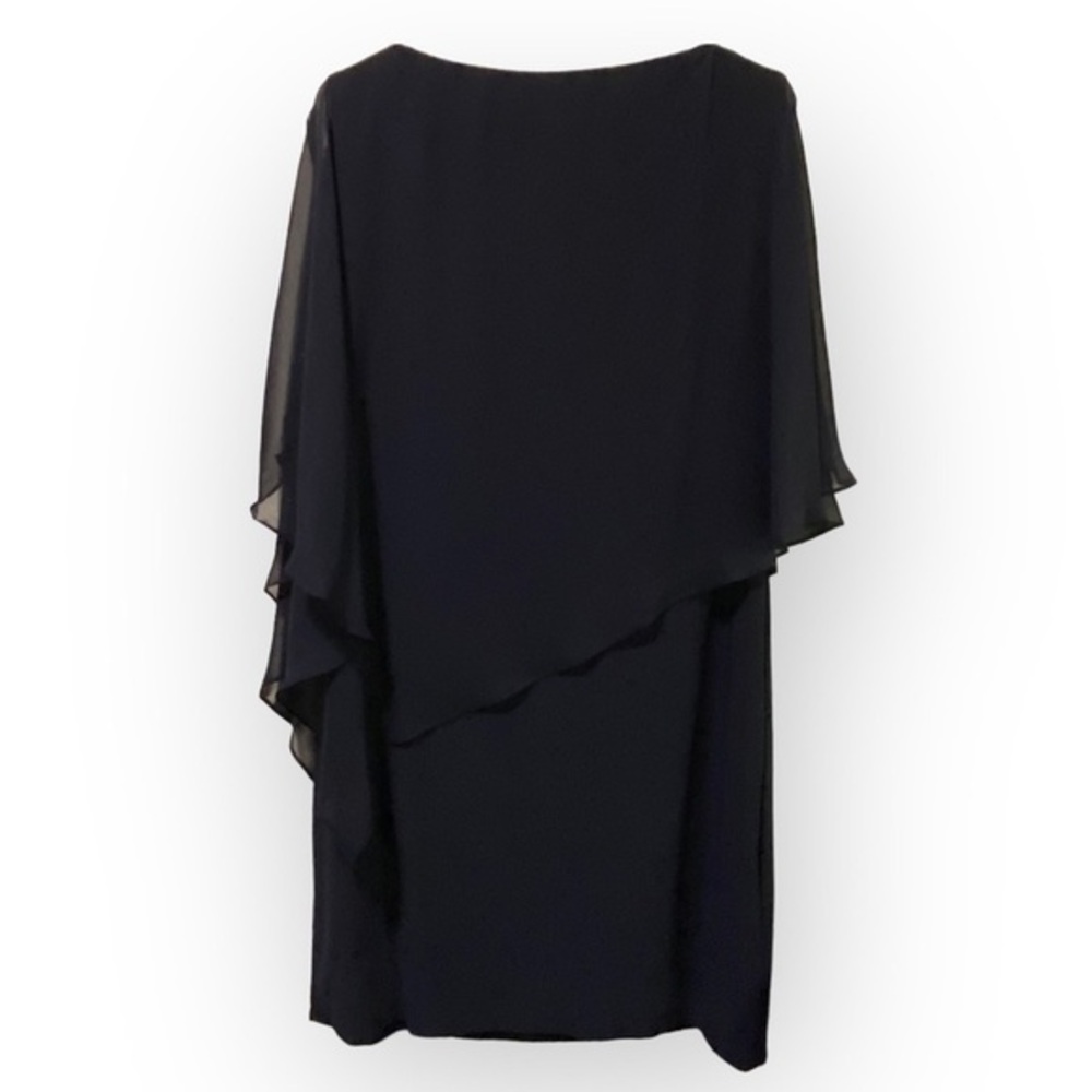 X By Xscape Dress Women’s Size 14 Black Sleeveless With Cover Up Whimsigoth - Picture 2 of 15